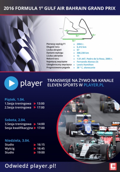 Grand Prix Bahrajnu F1® – pustynne zmagania najlepszych kierowców na player.pl!