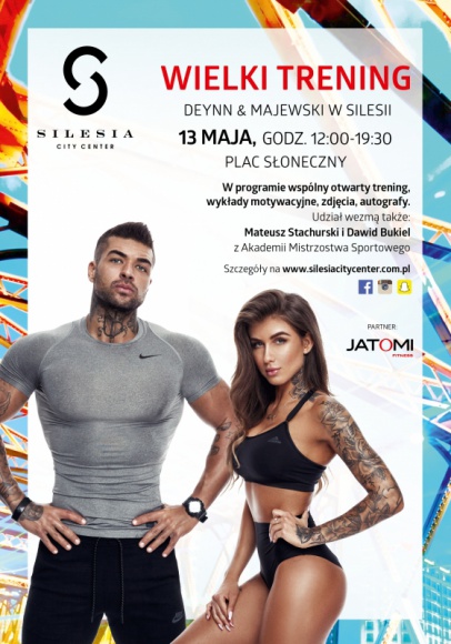 Zadbaj o formę na lato z Silesia City Center LIFESTYLE, Sport - Już 13 maja br. na Placu Słonecznym w Silesia City Center odbędzie się druga edycja Wielkiego Treningu z udziałem DEYNN i Daniela Majewskiego - najpopularniejszej pary fitness w Polsce.