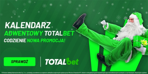 Promocyjny kalendarz adwentowy TOTALbet! LIFESTYLE, Sport - W każdy dzień do Bożego Narodzenia klienci będą mogli skorzystać z innej promocji.